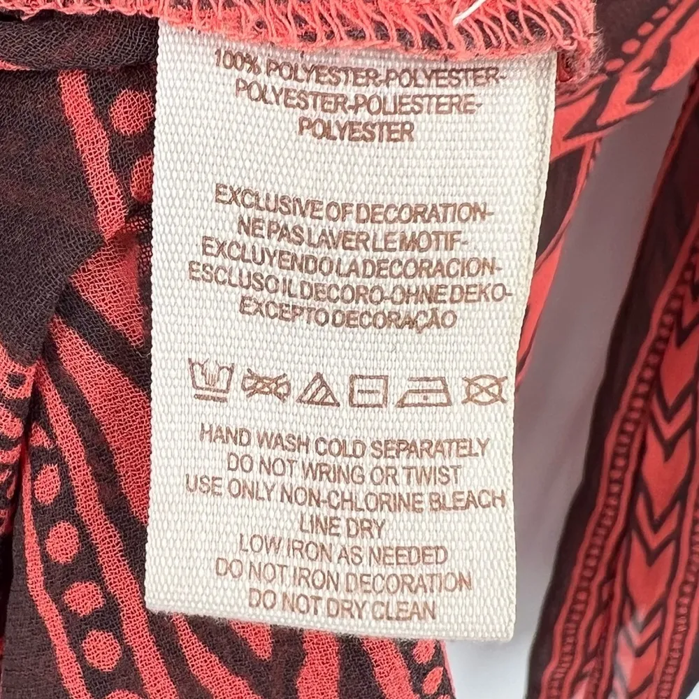 Free People Feather in The Wind semi sheer burnt orange beaded long sleeve top - Image 11