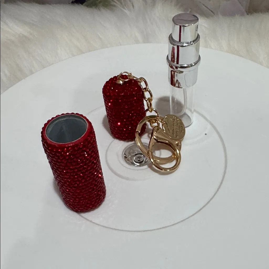 Rhinestone Perfume Refill Keychain Red - Image 5