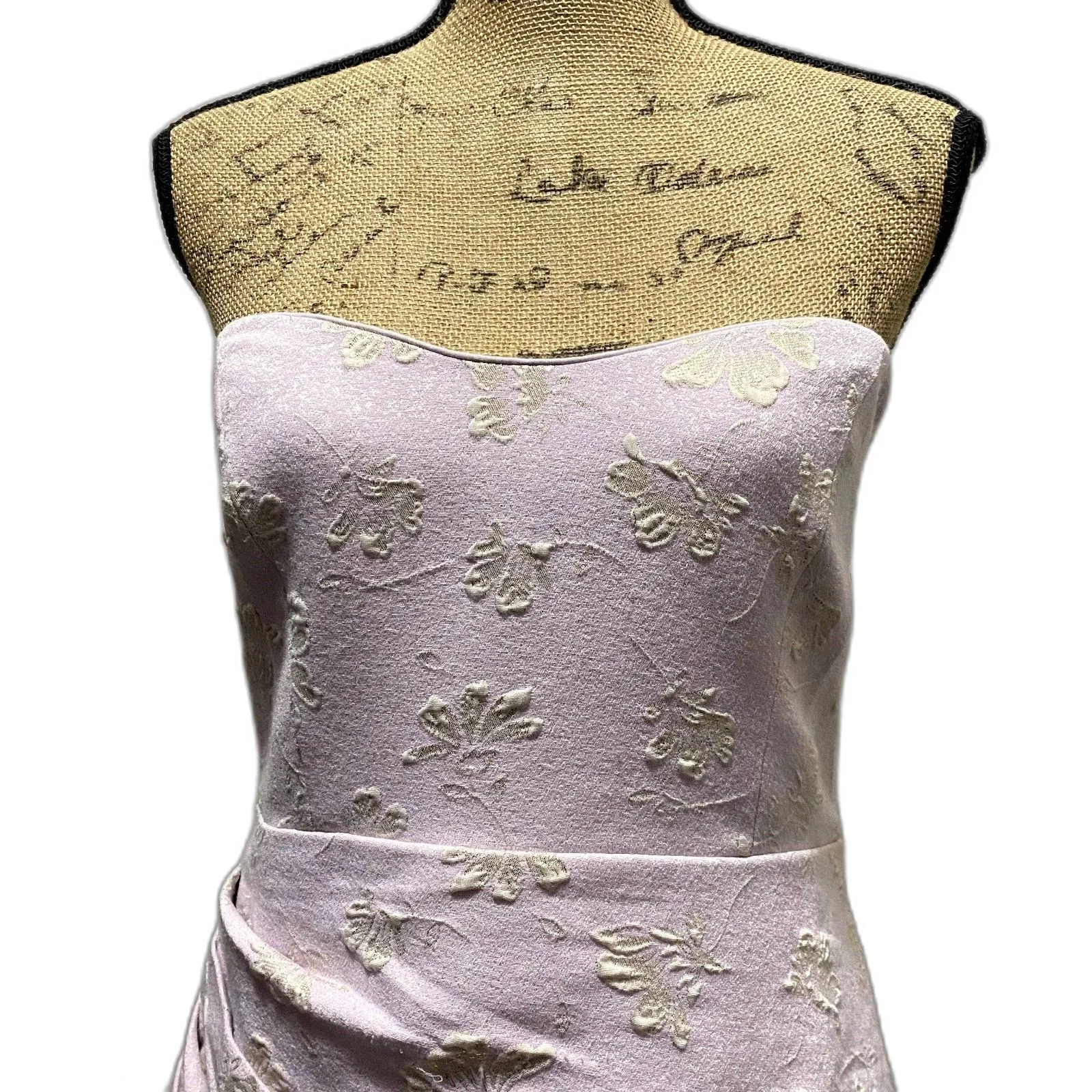 Majorelle Solandia Mini Dress Lavender Metallic Floral Ruched Party Size Large‎ - Image 3