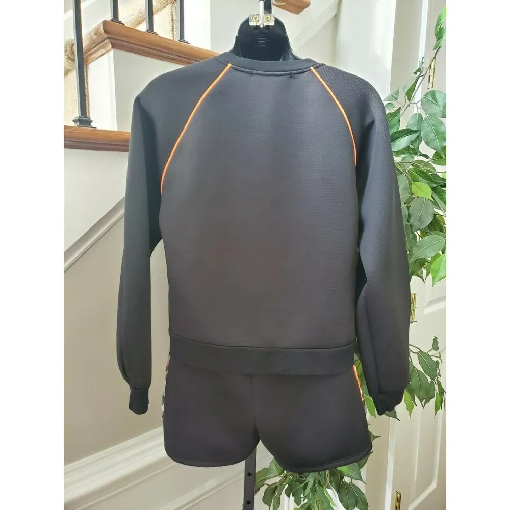 Trend Factory Women Black Polyester Long Sleeve Shirt & Short 2 Piece Set Size S - Image 6