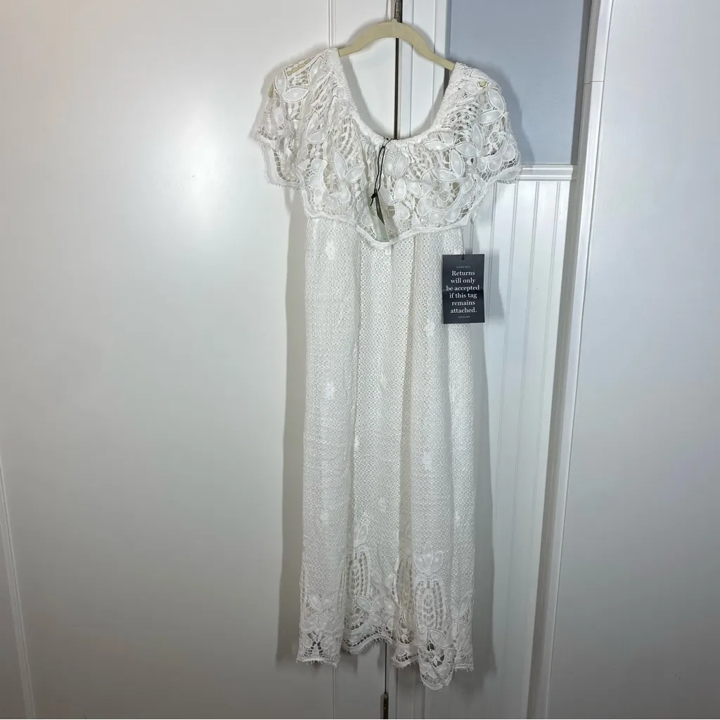 NWT Tuckernuck White Lace Avalon Maxi Crochet Dress size‎ xs honeymoon wedding - Image 2