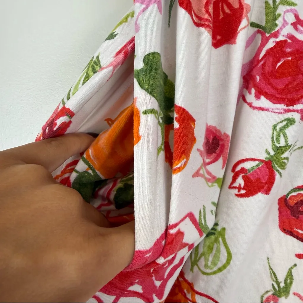 The Cat's Pajamas Floral Pima Knit Long Sleeve Pant Set Women's Size Large Red - Image 10