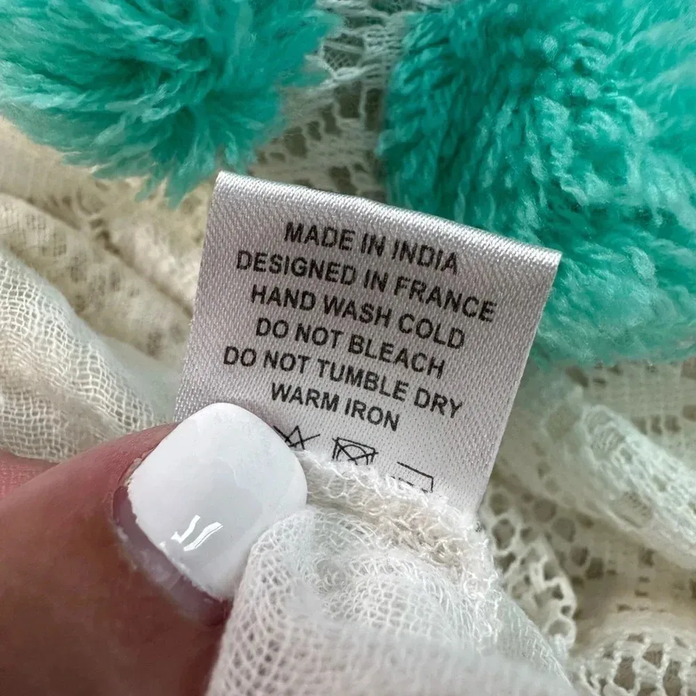 Sundress Alaia Beach Coastal Boho Mini Dress Open Back Cotton Size XS Green - Image 11