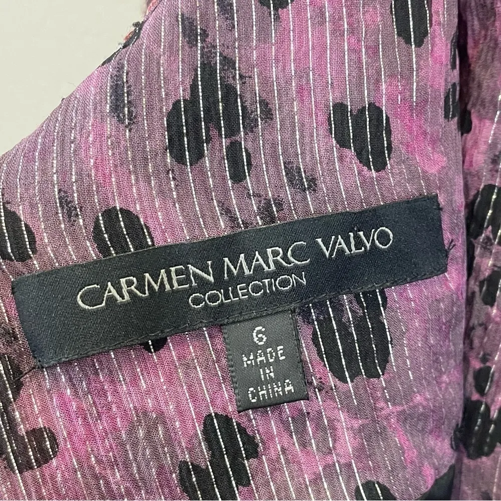 Carmen Marc Valvo VTG Tweed Multicolor Scoop Neck Mini Dress Wool Blend Size‎ 6 - Image 6