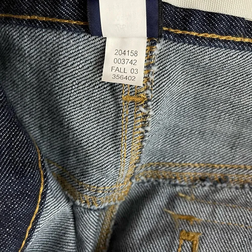 Vintage Y2K  Dark Wash Utility Denim Jean Skirt Classic Knee Length womens 12 - Image 12