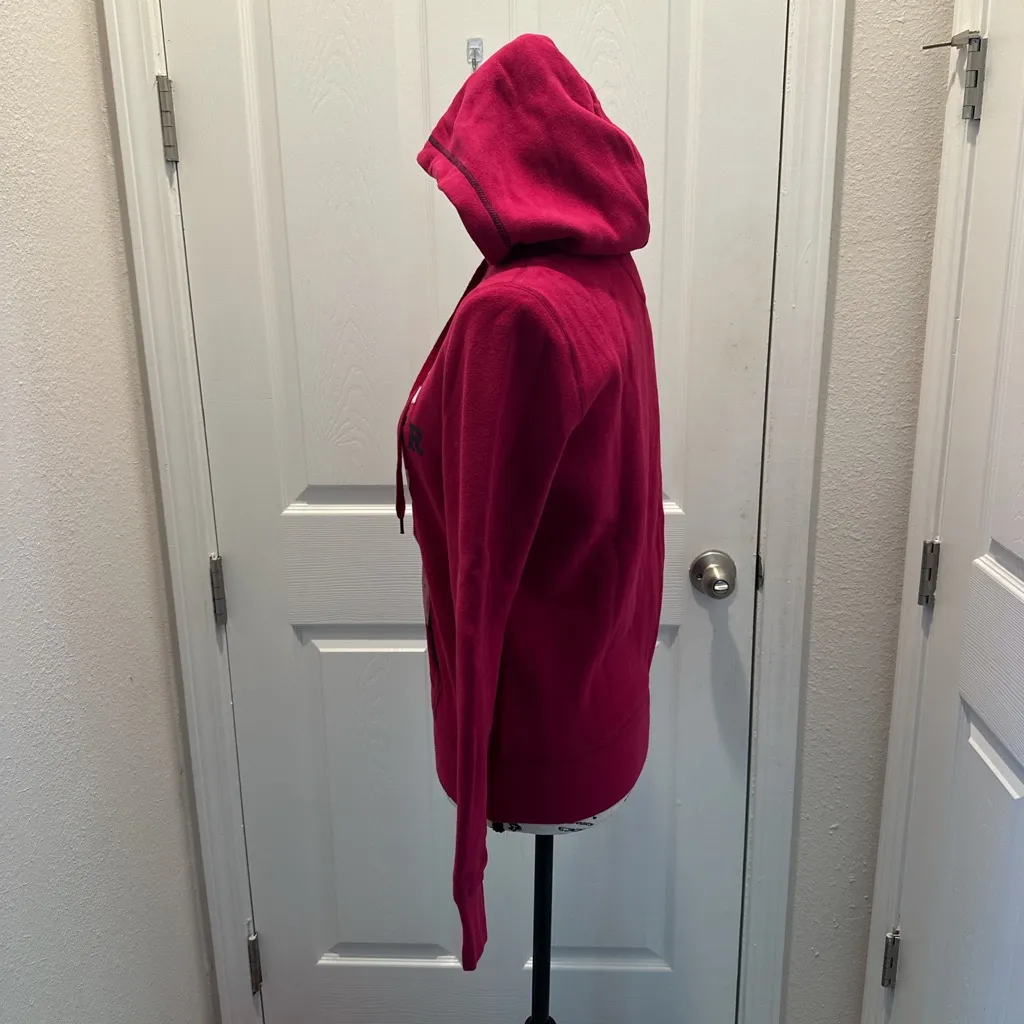 2009 Vintage Tommy Hilfiger Dark Fuchsia Zip-Up Hoodie - Image 4