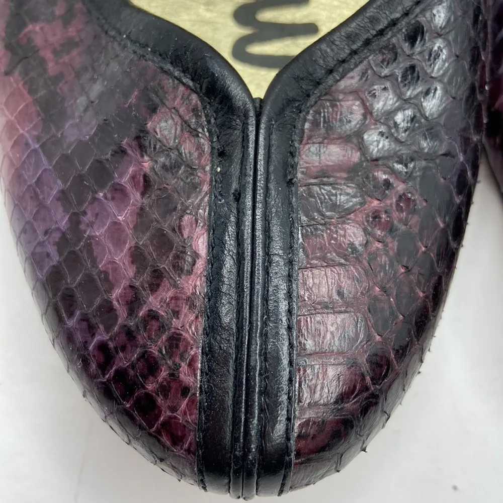 Sam Edelman Snakeskin Leather Ballerina Flats Size 8M - Image 3