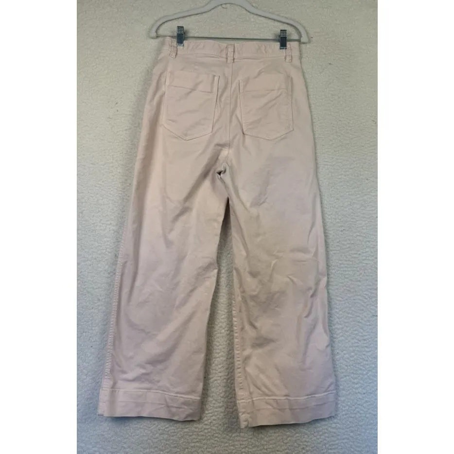 GAP Pants Womens 4 Light Pink High Rise Wide Leg Crop Chino Spring Casual‎ - Image 2