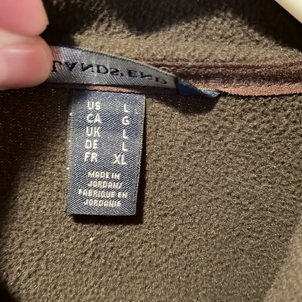 Lands' End LANDS’END womens brown zip up fleece size large . - Image 3