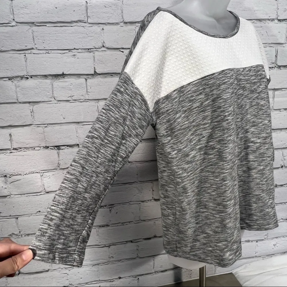 LOFT Color Block 3/4 Sleeves Sweatshirt Top Size S Cotton - Image 5