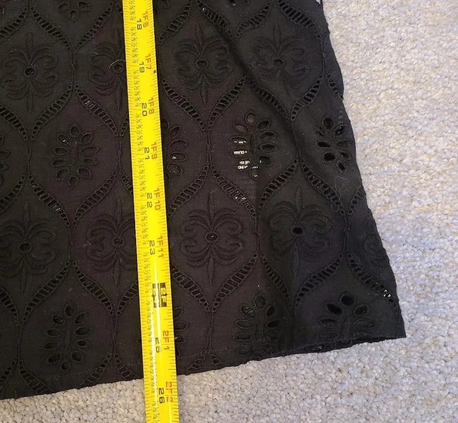 Top Size Extra Small Carroll 3/4 Sleeve Eyelet Tunic Black - Image 9