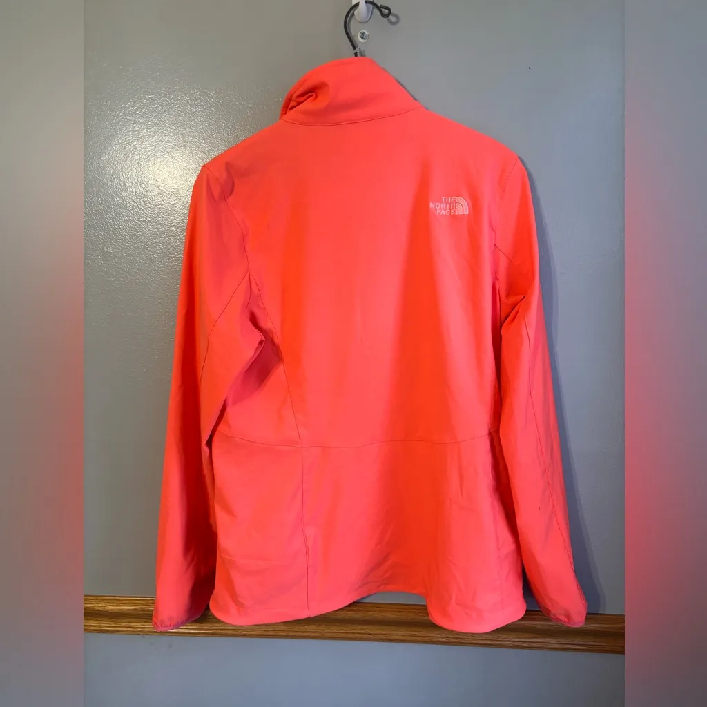 North face soft shell neon pink zip up jacket women’s medium - Image 2
