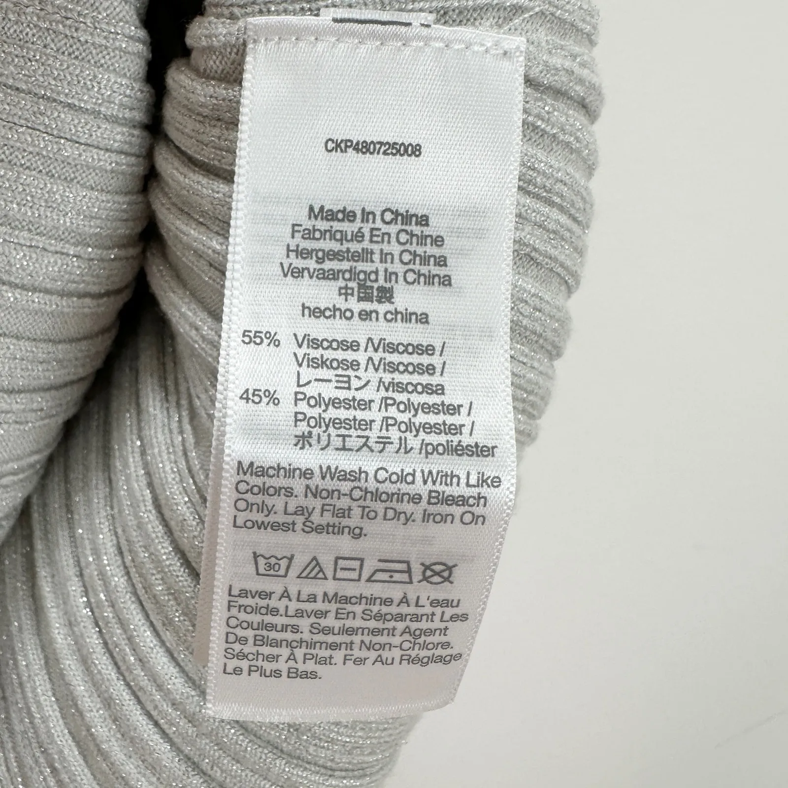 Madewell The Signature Shimmer Knit Cutaway Sweater Tank Ribbed Gray XXS NWT - Image 6