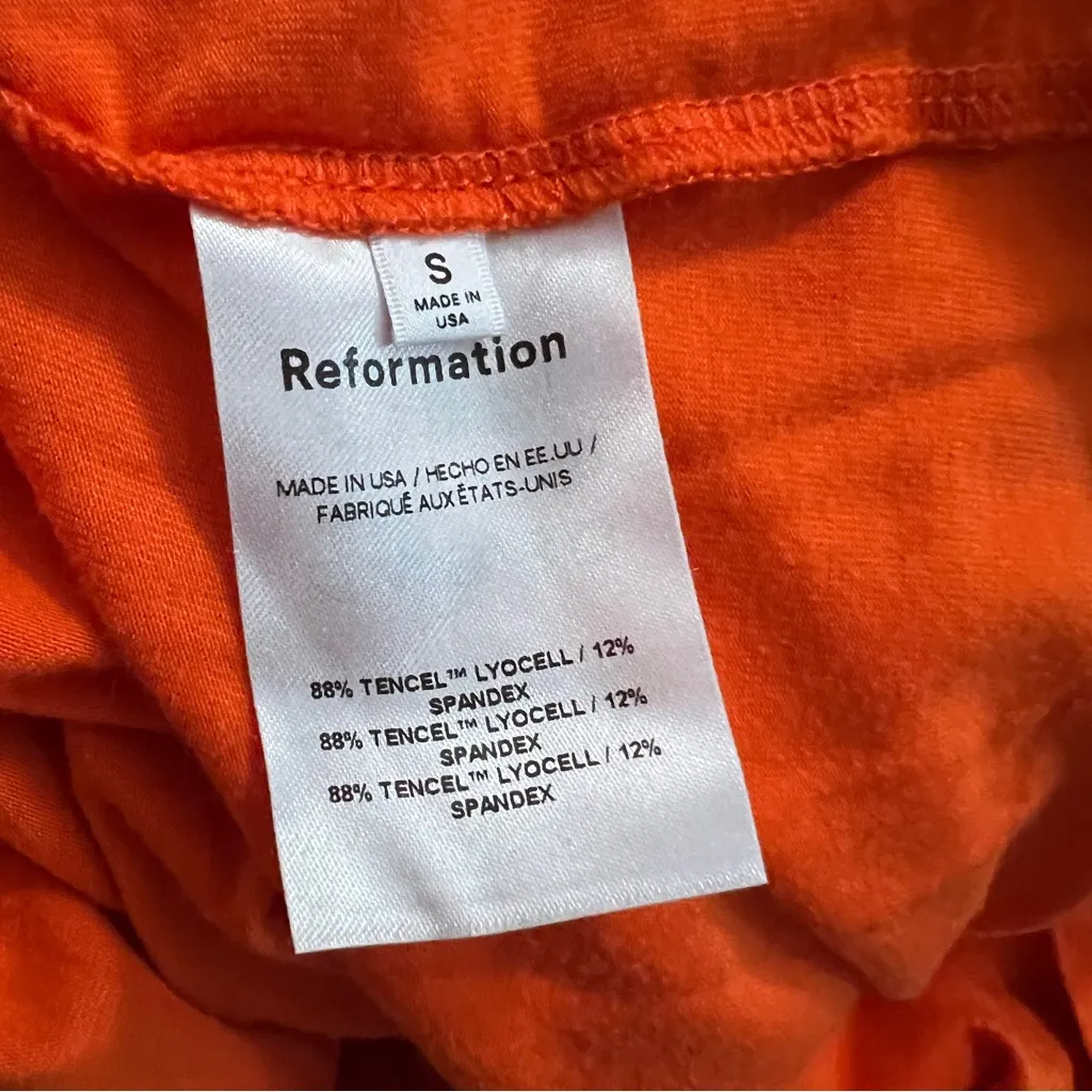 Reformation Kyler Mini Dress Orange Flame Size Small - Image 7