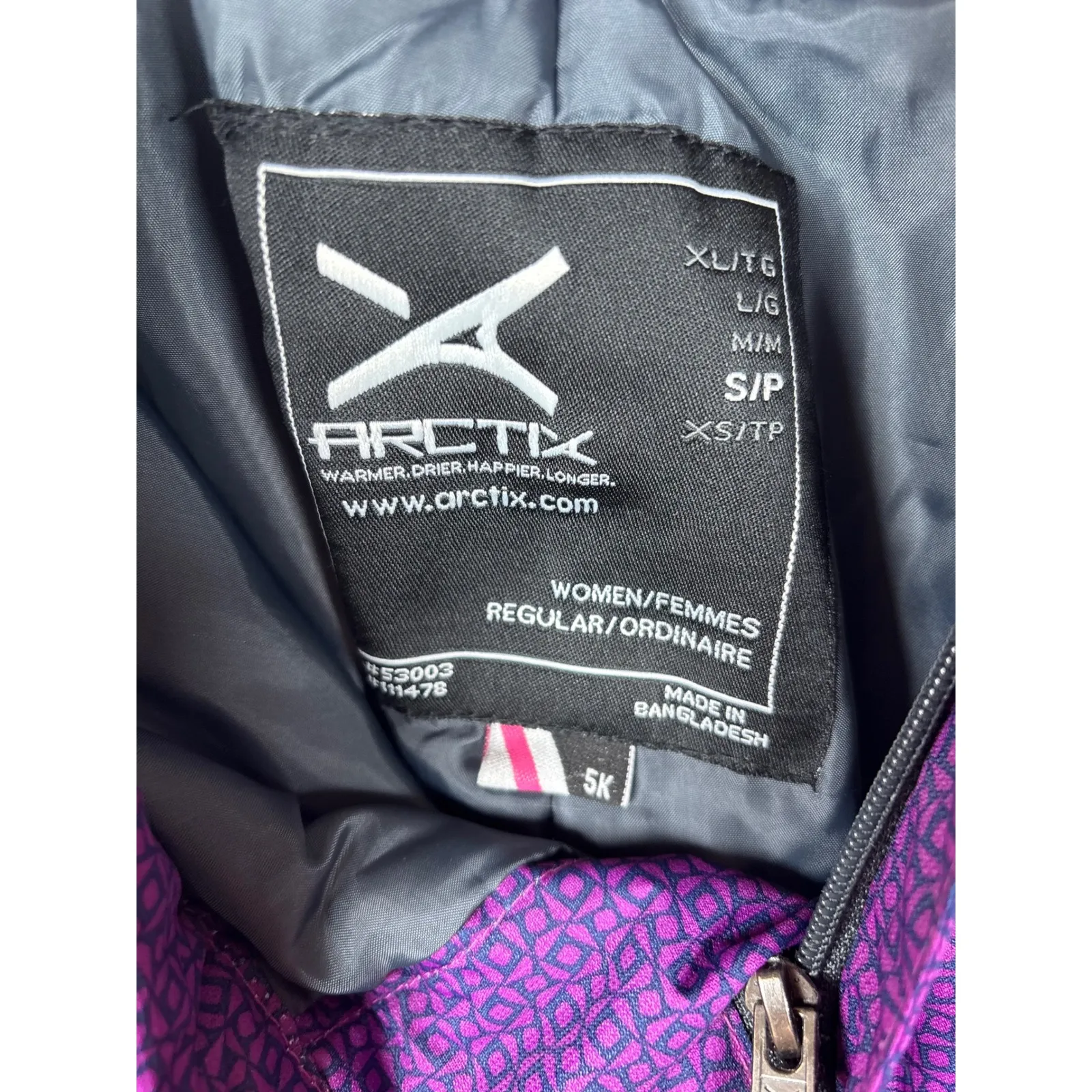 Arctix Womens Small Purple Geometric Print Ski Snowboard Snow Pants Winter - Image 15