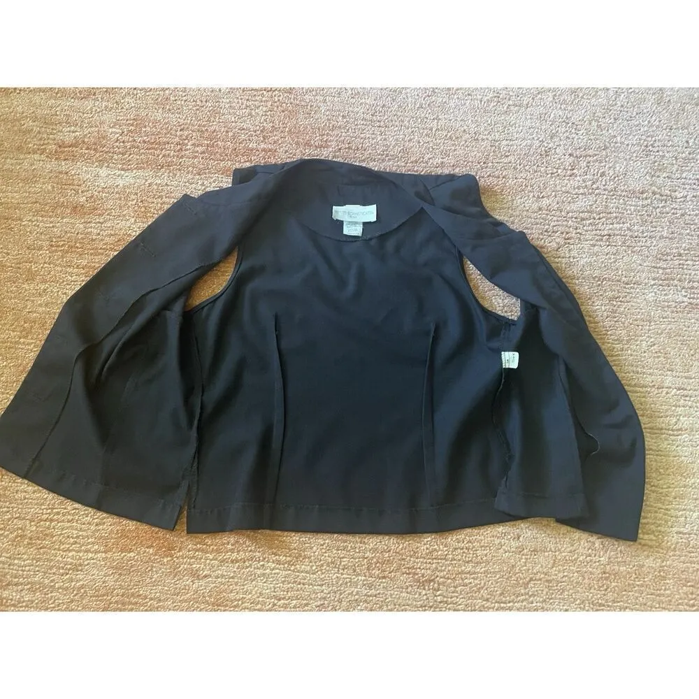 Petite Sophisticate Black Sleeveless Button Vest Size 6 Made in USA Vintage - Image 9