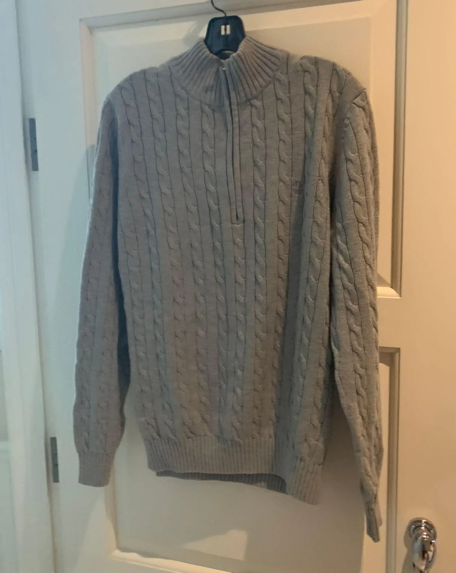 IZOD Mens Cable Solid 1/4 Zip Sweater - Image 2