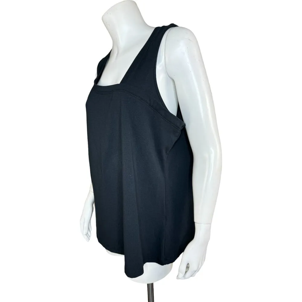 Attitudes By Renee Washed Cotton Jersey Knit Asymmetric Tank Top Black XL - Image 7