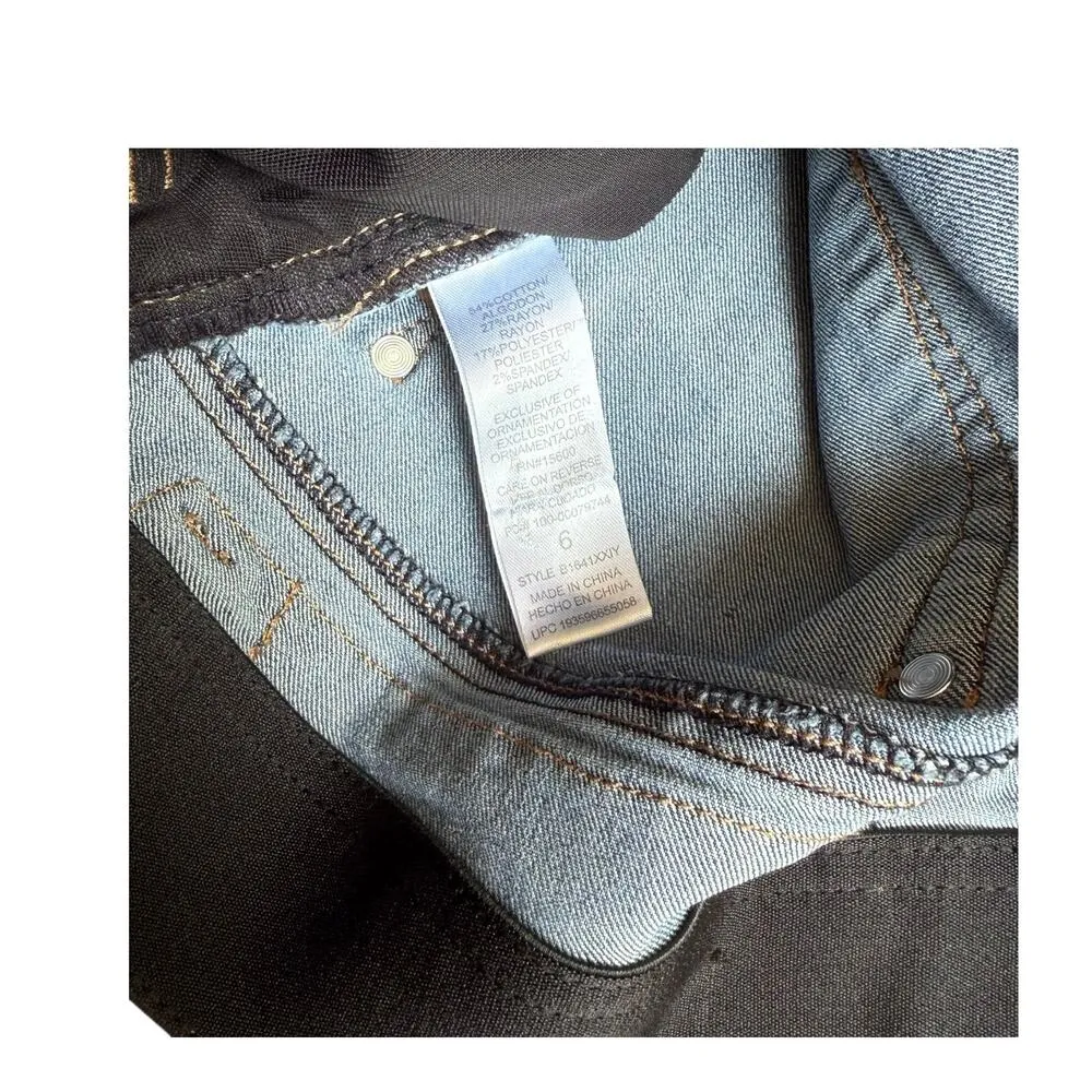 VTG Democracy STRETCH JEANS Womens SZ 6 Blue Denim 30x28 Skinny Jean Ab Solution - Image 4