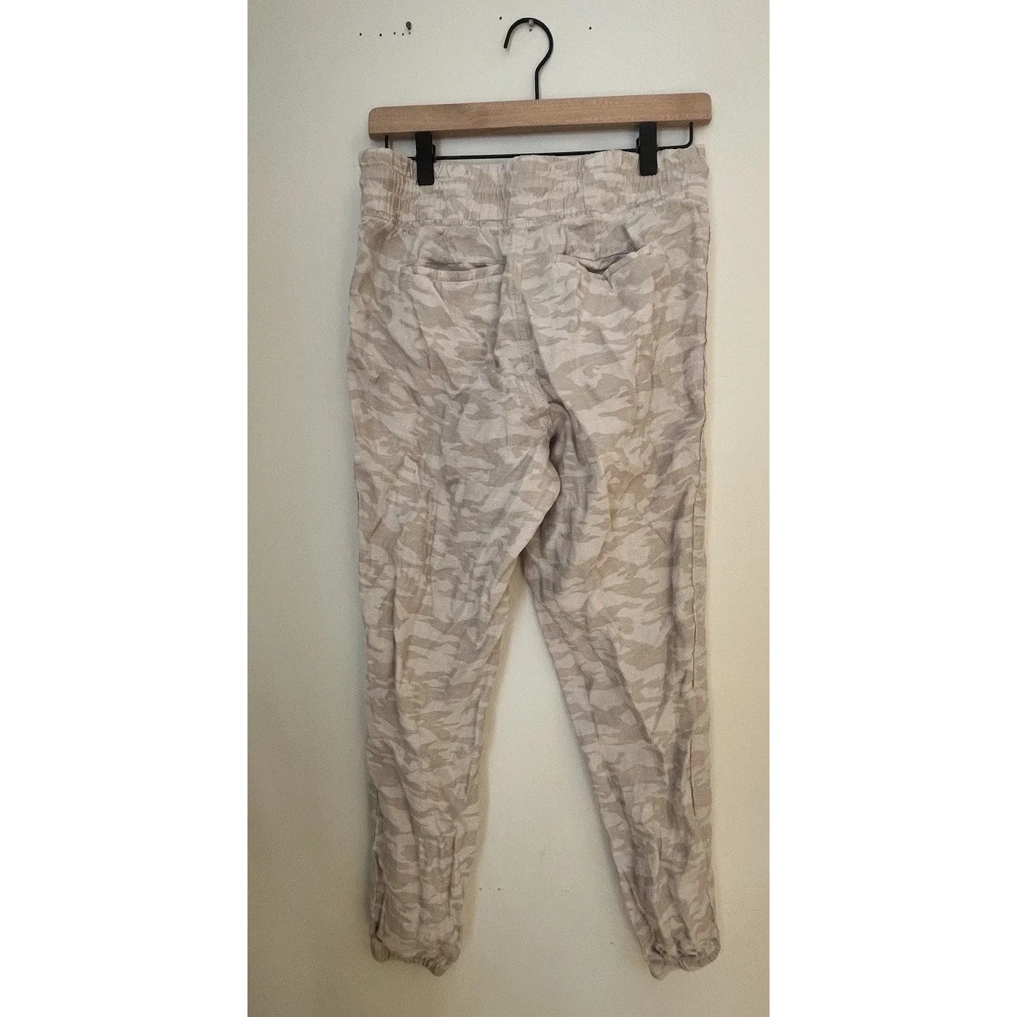 Athleta Cabo Tide Linen Jogger Pants Women's Camo Pull On Zip Pockets Size 4 - Image 6