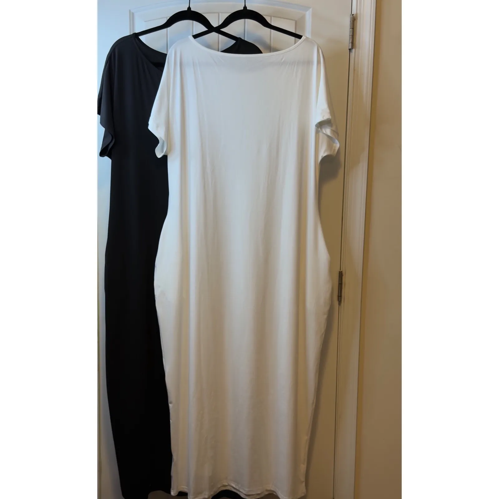 Shein White Only Off Shoulder Short Sleeve Maxi Dress Casual NWOT Loose Fit # - Image 5