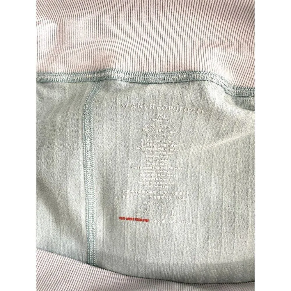 Anthropologie Blue Ribbed Athleisure Loungewear Workout Bike Shorts M/L - Image 3