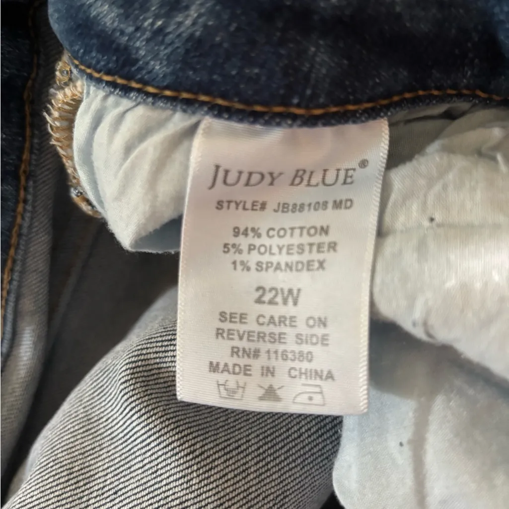 Judy Blue Boyfriend Jeans Sz 22W Straight Leg Medium Stretch Relaxed Plus Size - Image 5