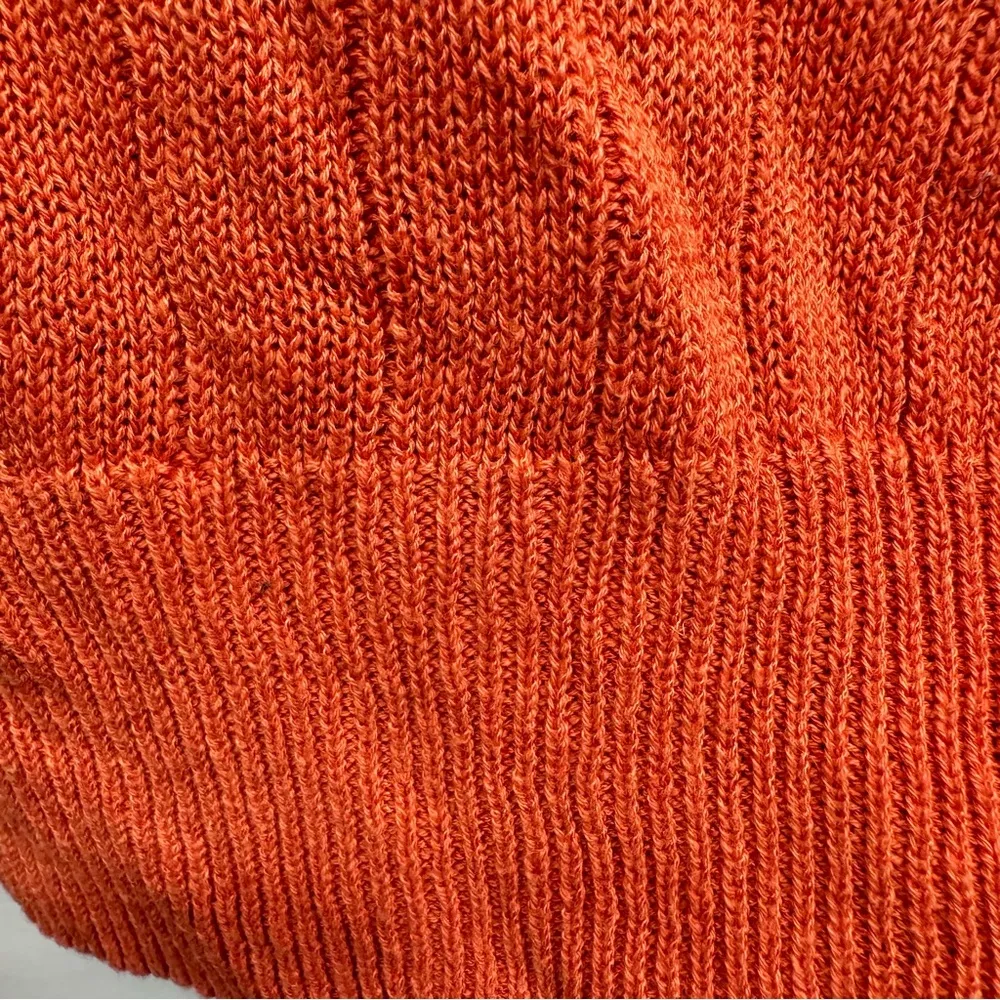 Free People Anthropologie Got Me Twisted Orange Knotted Front Cropped Sweater M - Image 14