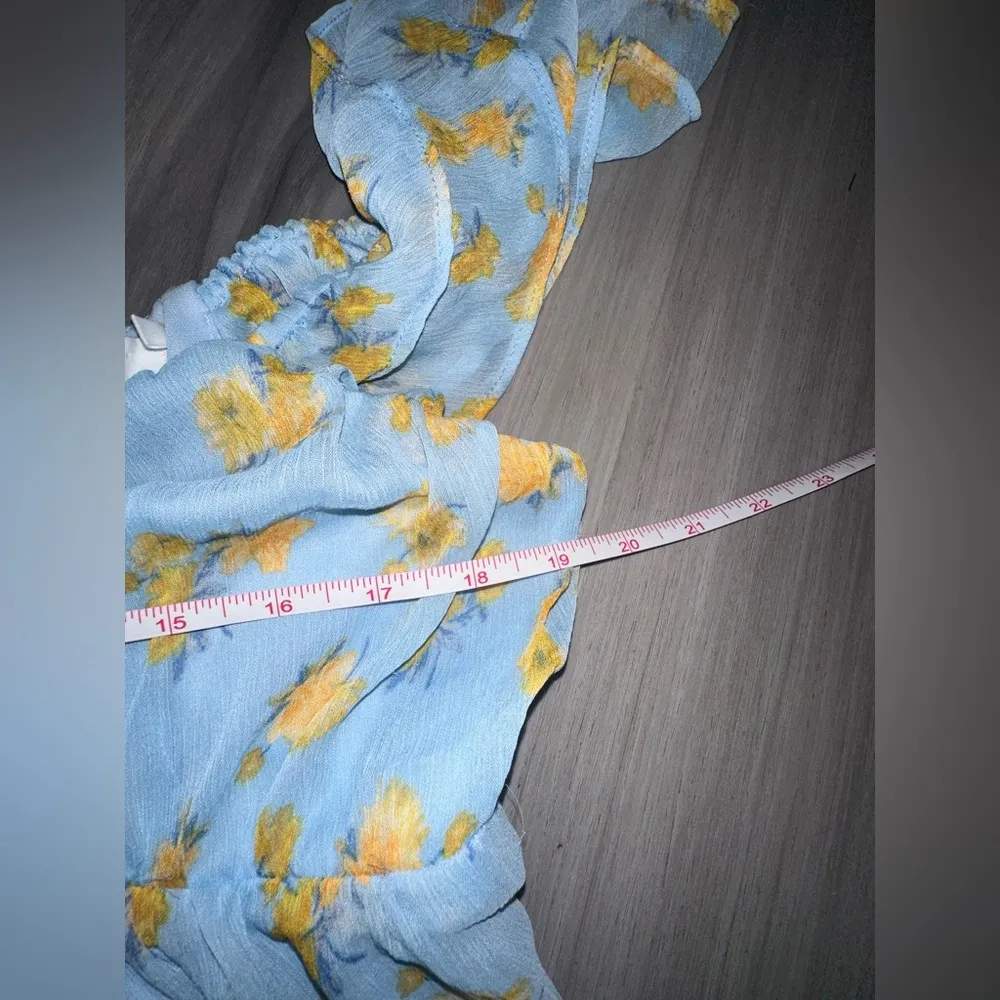 New LUSH Blue Floral Flowy Long Maxi Dress Women’s Tiered Spring Sundress Sz M - Image 9