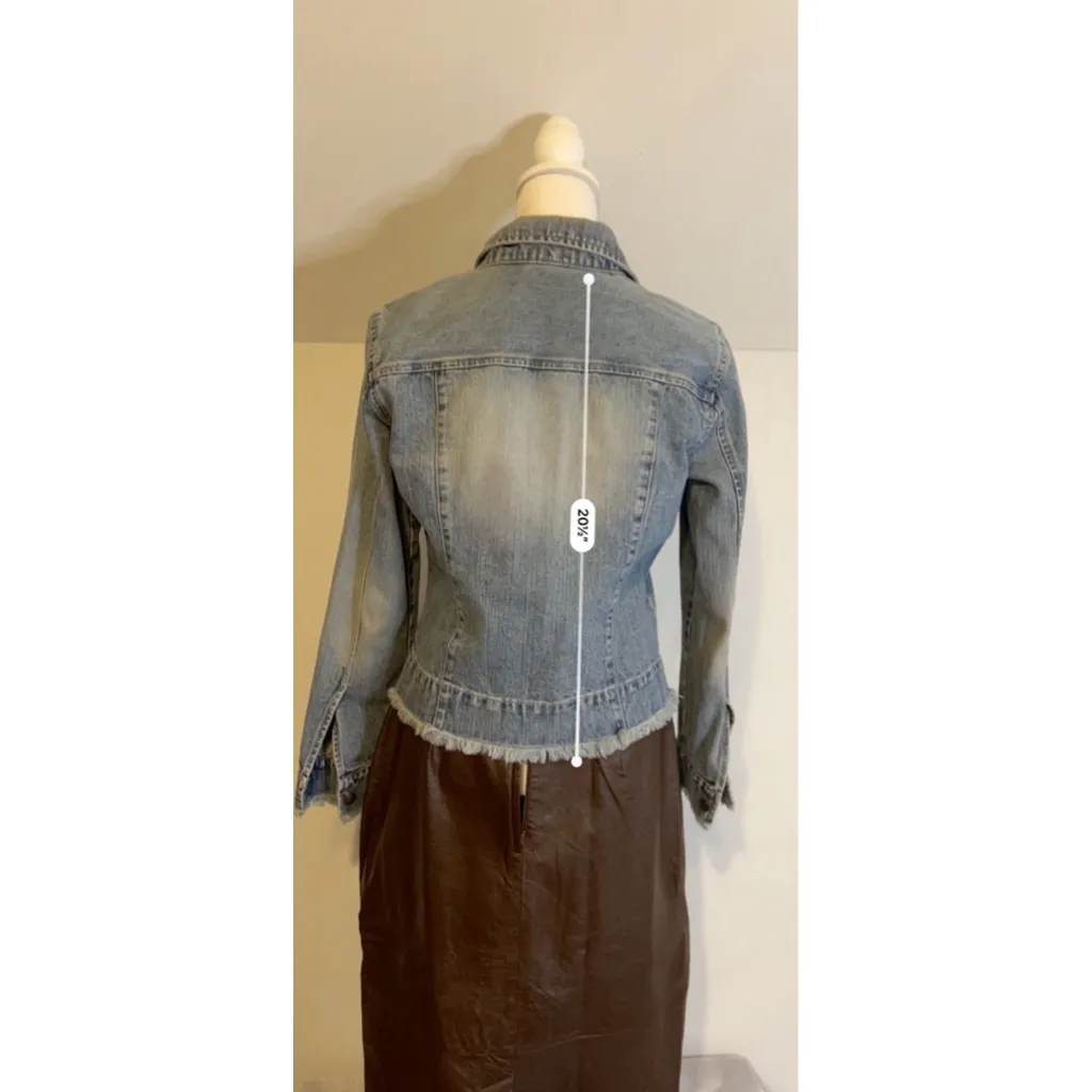 Women's Y2K 2000s Faded Glory Blue Jean Jacket M - Image 5