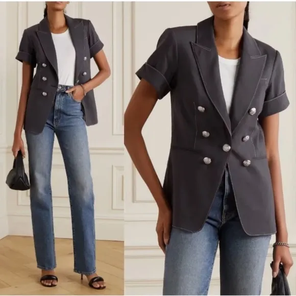 NWT Veronica Beard Hastings Dickey Short Sleeve Jacket Navy size 0 - Image 2