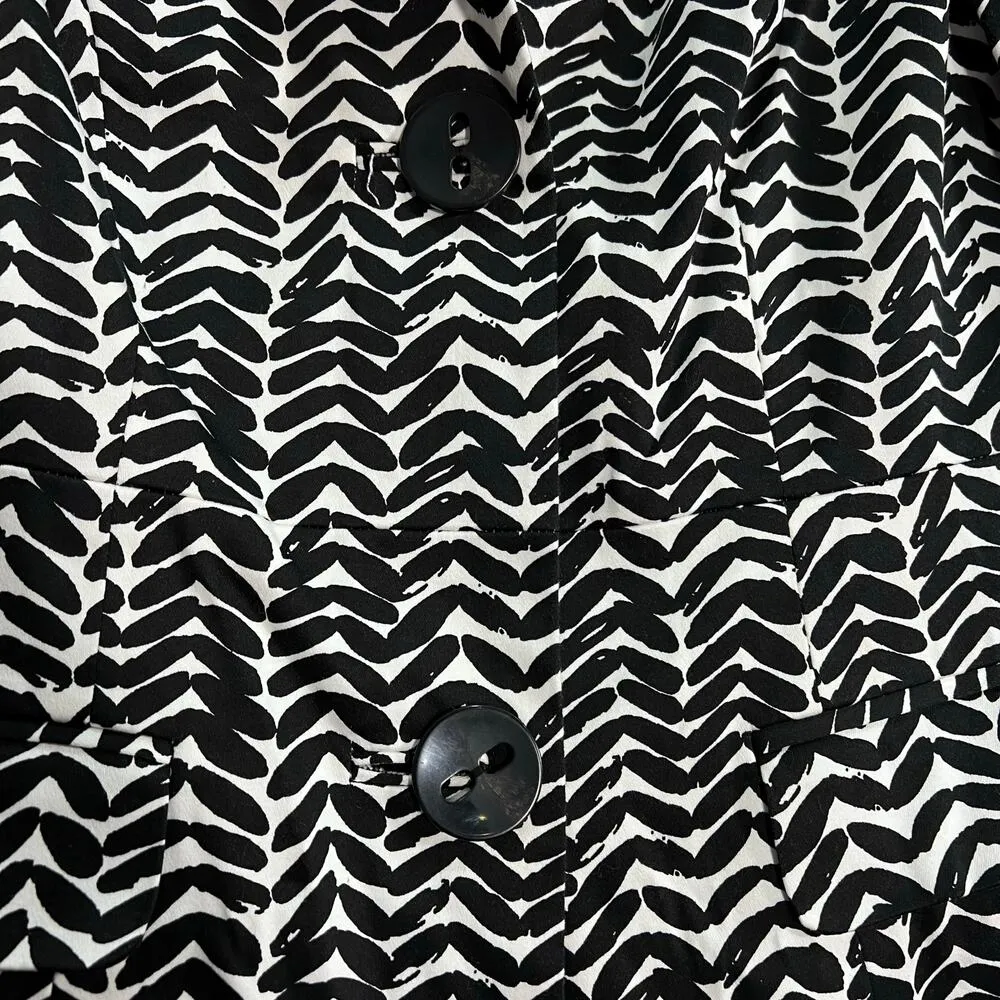 East 5th NWT Womens Coat Trench Lined Black White Medium Y2K Workwear Mom Coat - Image 6