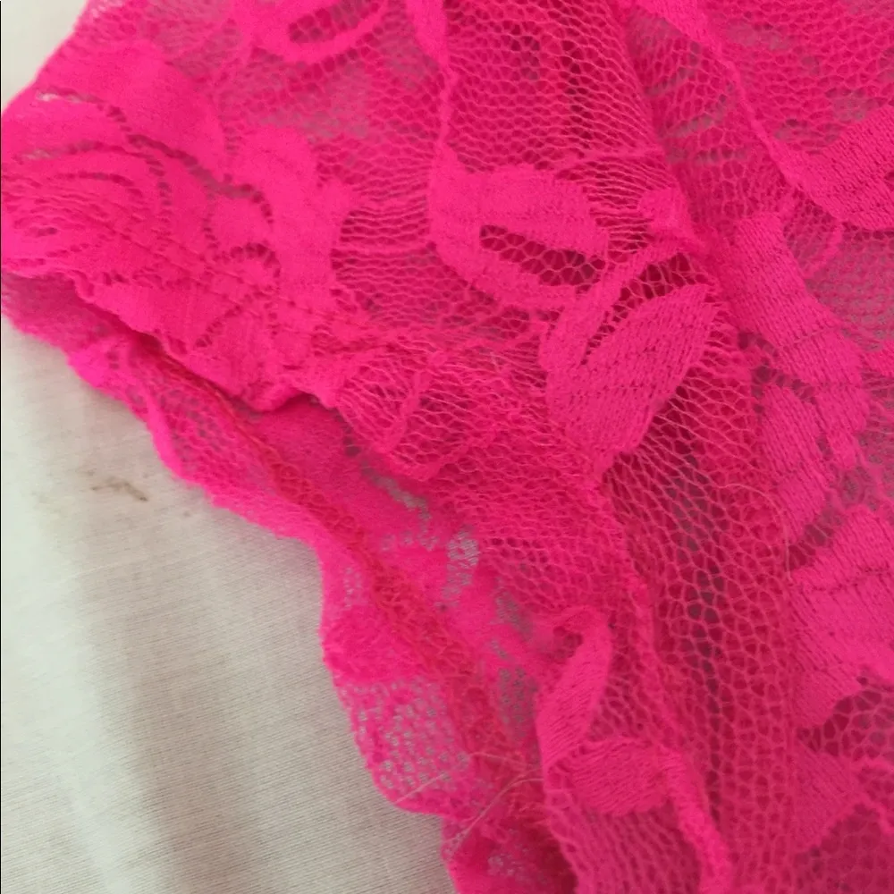 Floral highlight pink mesh ruched top shirt - Image 7