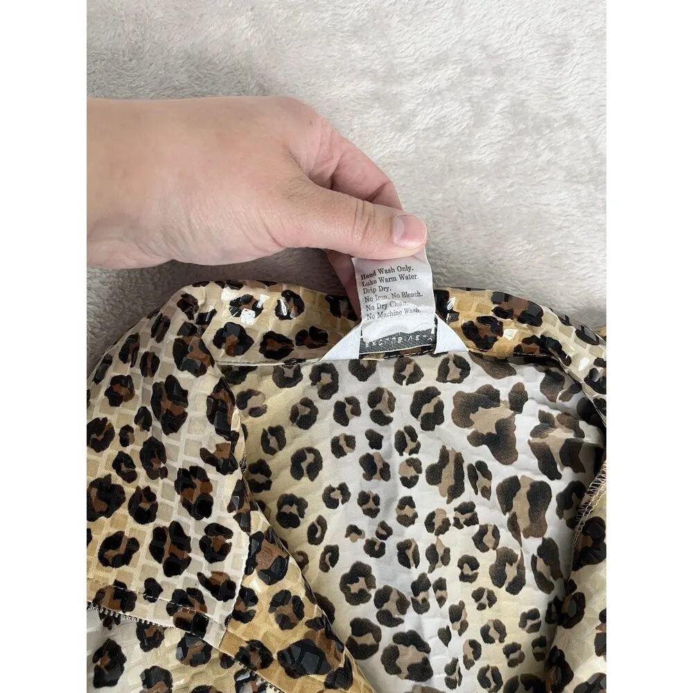 Exclusively Misook Leopard Print Zip Up Jacket Sparkle Paillette Size L - Image 7