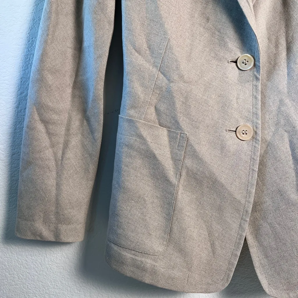 MaxMara Vintage Cream 100% Linen Office‎ Business Casual Blazer 8 - Image 4