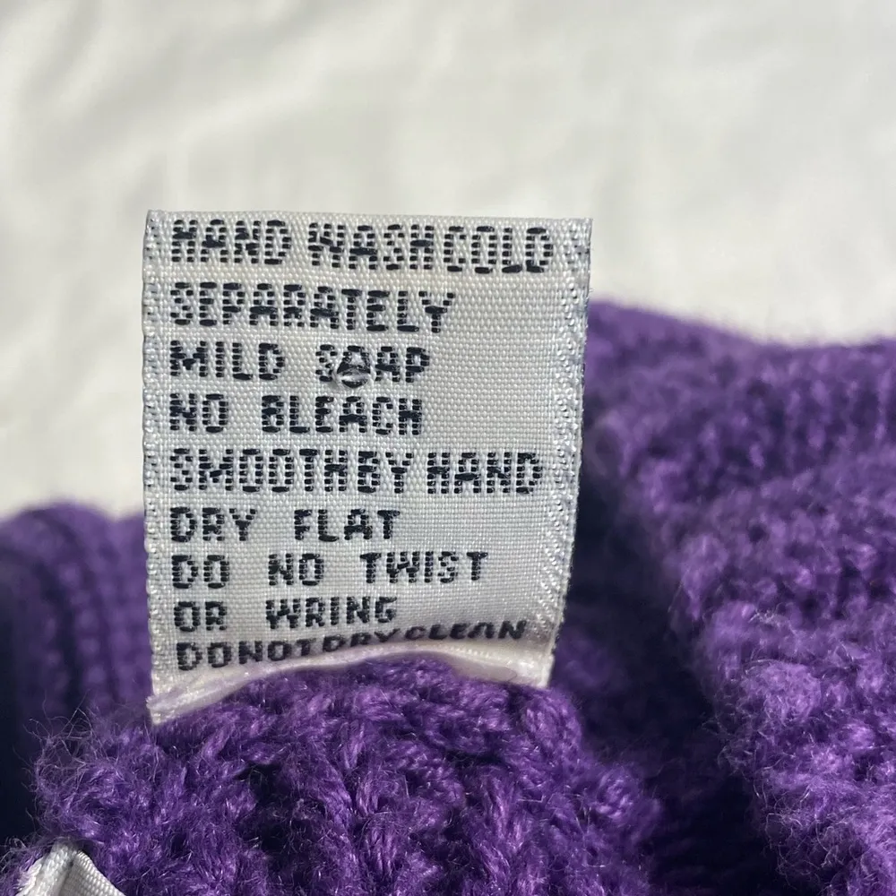 Vintage Purple Cable Knit Sweater mock turtleneck Women’s Size Medium - Image 9