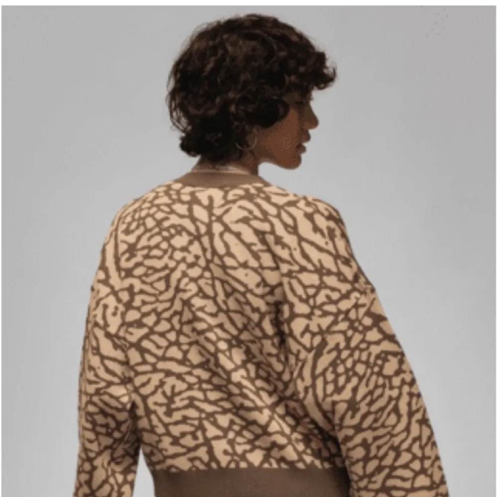 Jordan Women’s Elephant Pattern Full Button Palomino Cardigan - Image 2