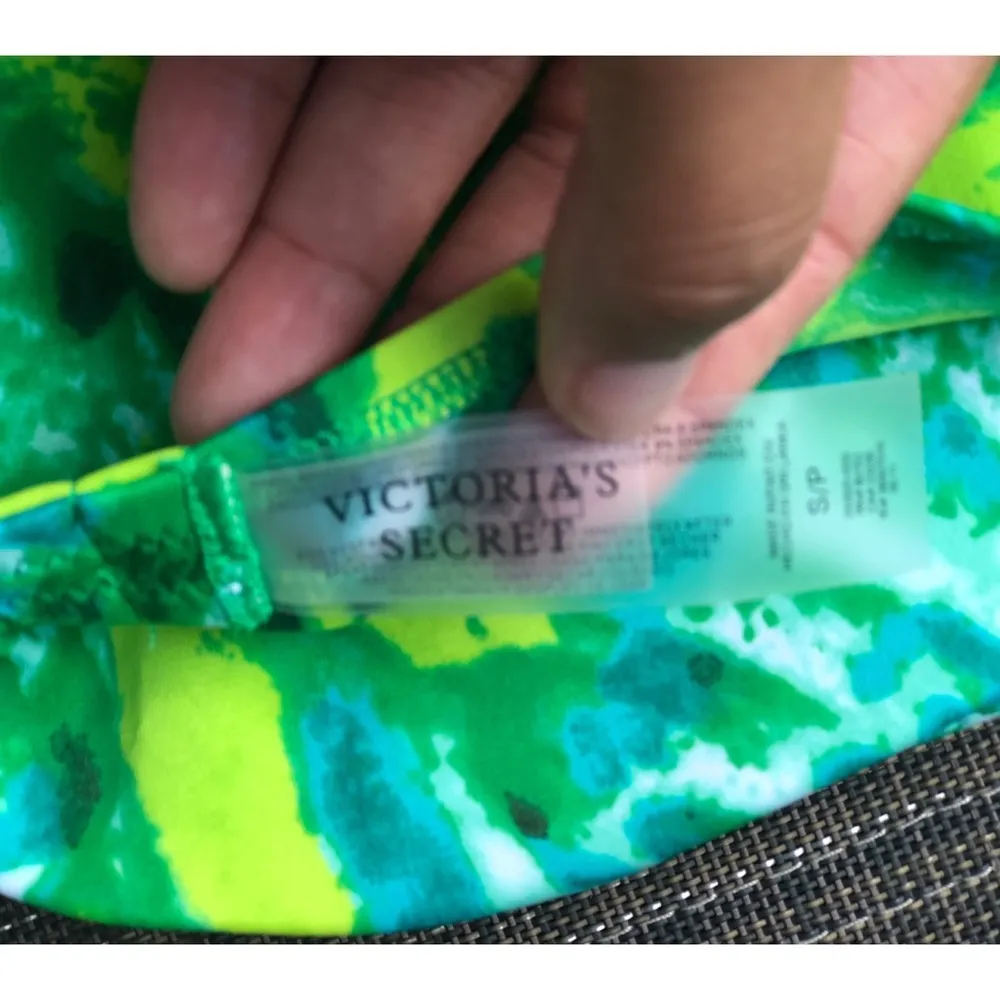 Victoria Secret Green and Blue Strapless Bikini - Image 2