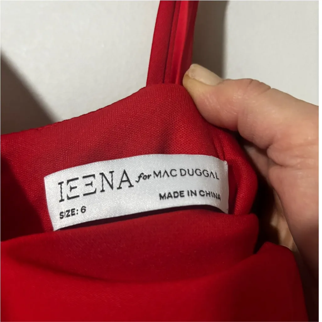 Mac Duggal Red Gown Cut Out Slit Size 6 - Image 8