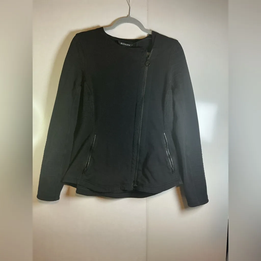 Athleta Women's Black Leather Jacket - Image 3