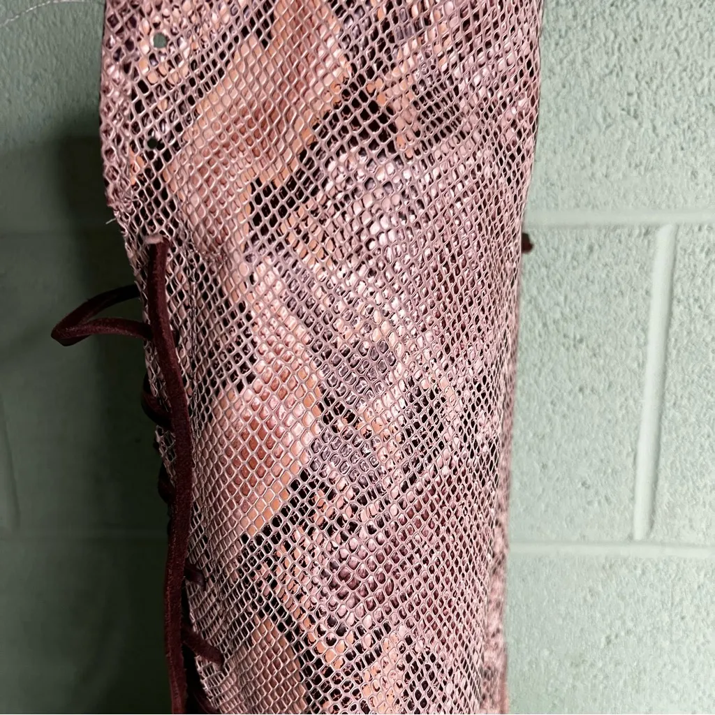 Freebird by Steven Coal Distressed Snake Print Leather Boot Size 8 #260108 - Image 2