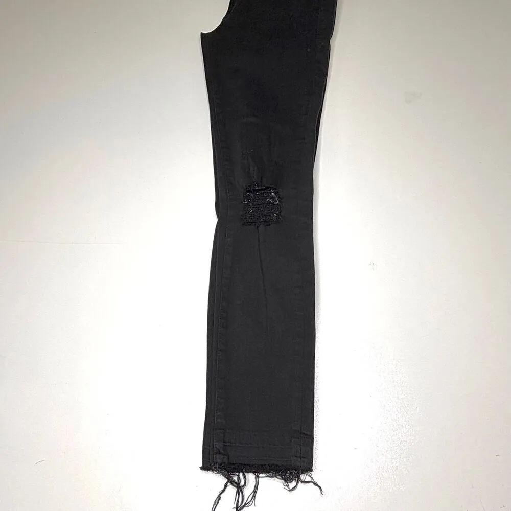 Frame Le Skinny De Jeanne Crop Black Jean Released Hem Frayed Jeans 25 - Image 11