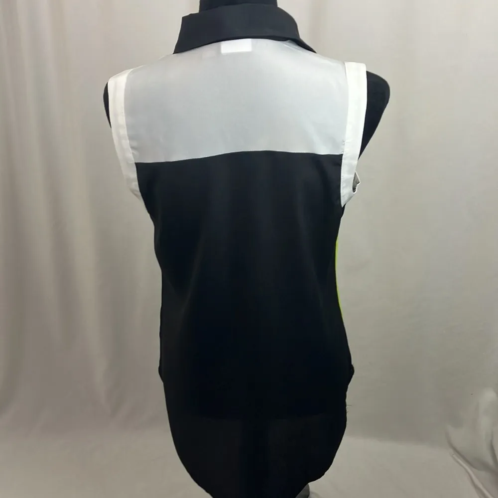 Allen B. Colorblock Sleeveless Button - Image 5
