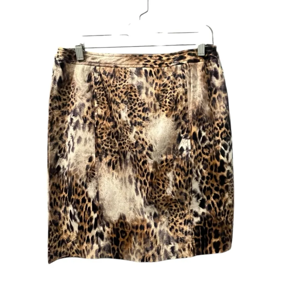 Vintage 90's Betu Sport Leopard Print Cotton Skirt Women's Size 8 Animal Print Brown - Image 5