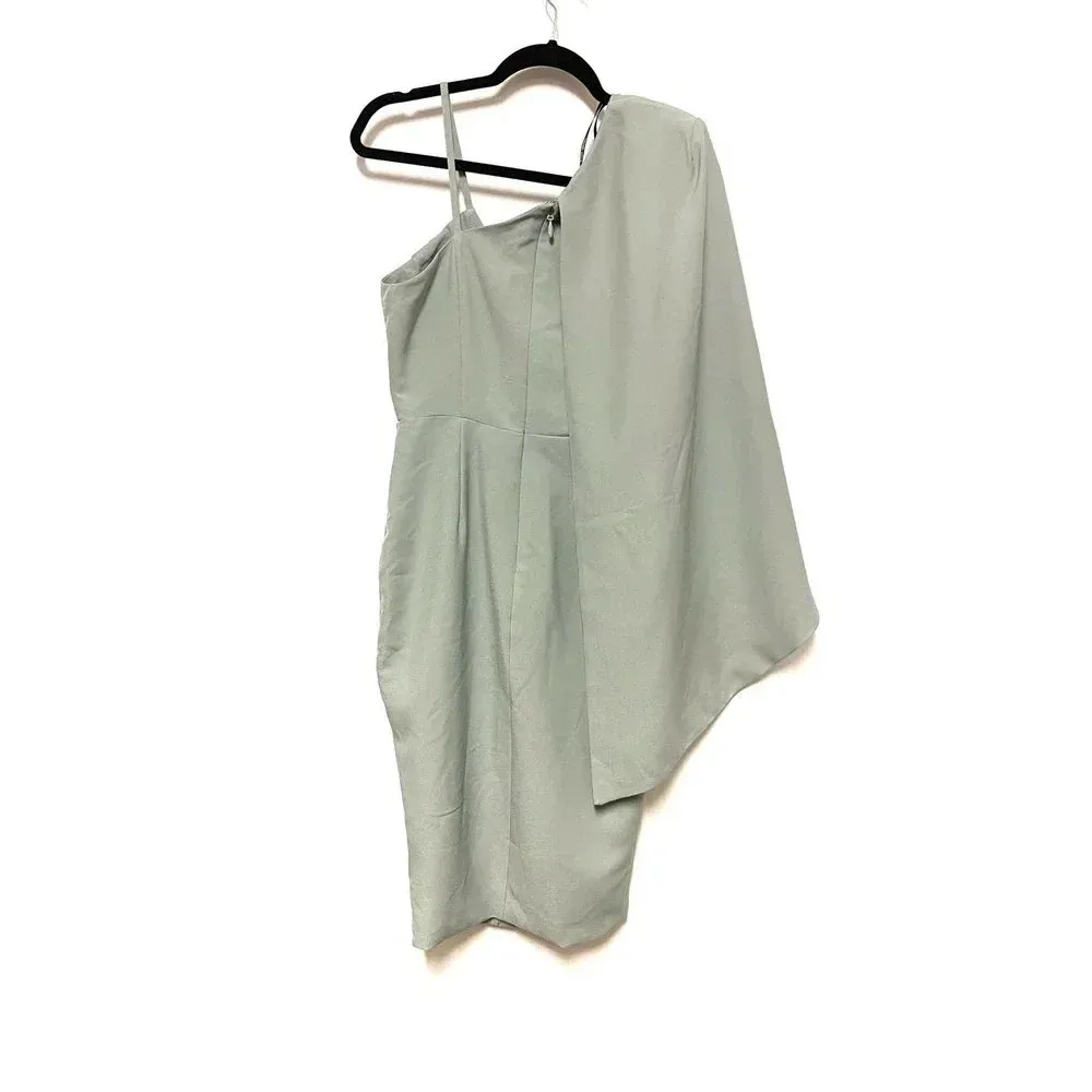 NWT Lavish Alice Grace One Shoulder Cape Pleated Midi Dress - Image 9