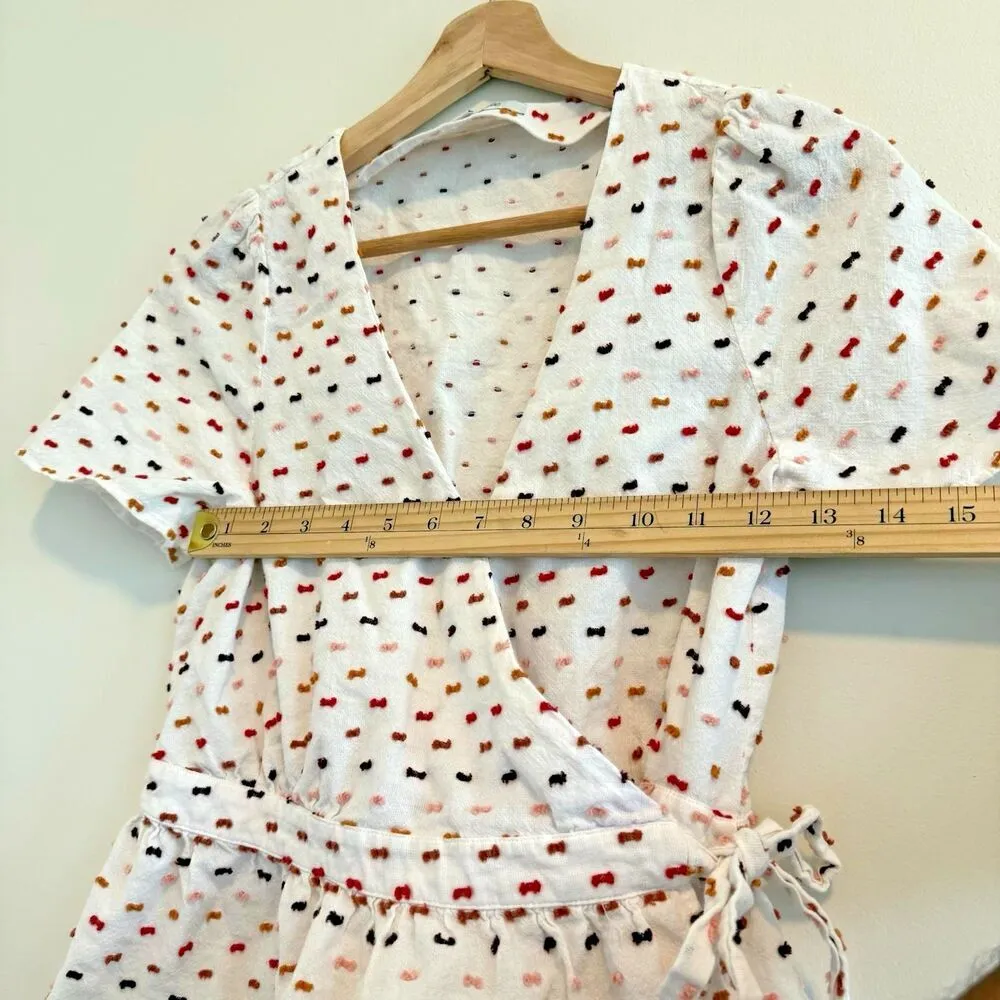 Madewell Peplum Ruffle Hem Wrap Shirt Bows Top Women's Size xs - Image 3