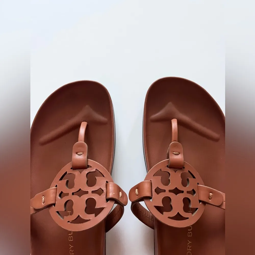 Tory Burch Authentic Women’s Miller Cloud Sandals Bourbon Miele -Size 8 1/2 - Image 3