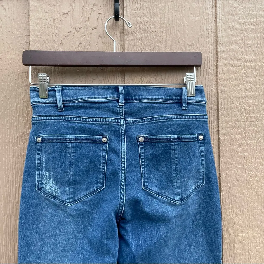 J Jill Womens Jeans Blue Denim Kick Flare Ankle Minor Distressing Stretch 4 - Image 5