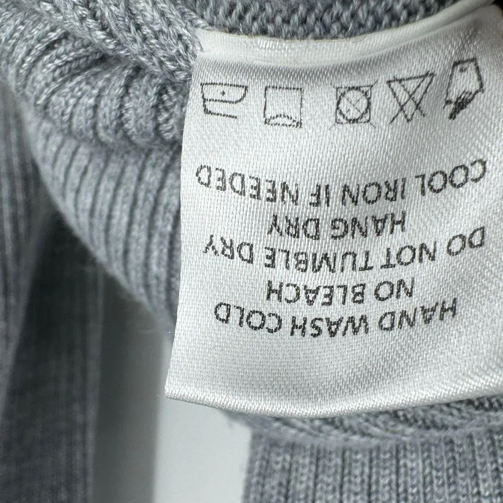 Song Of Style Erin Wool Blend Sweater Dress Balloon Sleeve Gray Ribbed Knit XS - Image 7