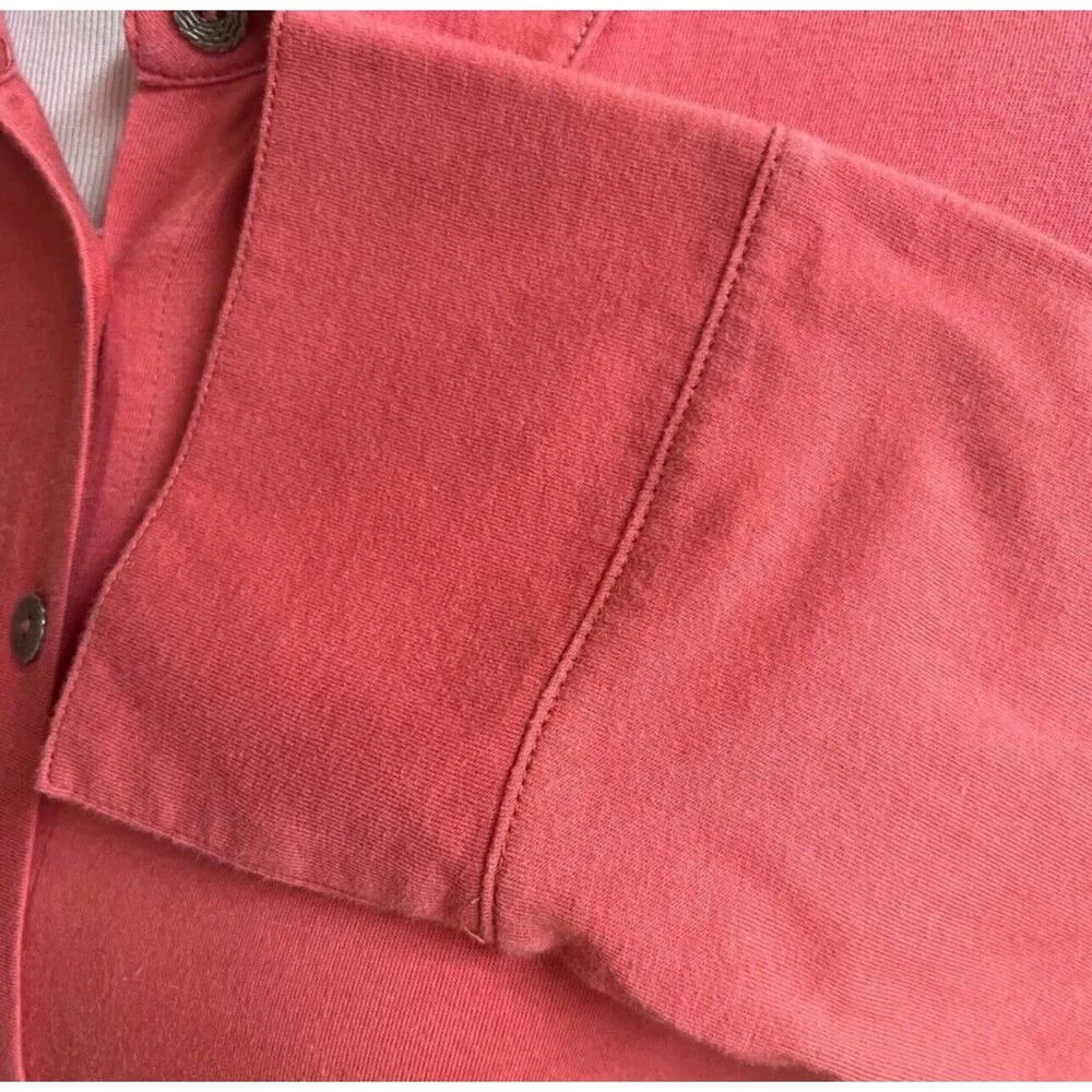 Soft Surroundings Santa Barbara Tunic Button Size Petite Small Coral Lagenlook - Image 5